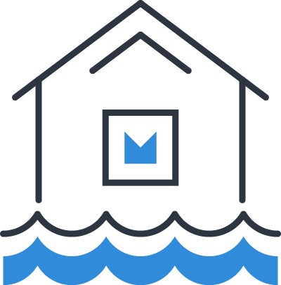 Flood damage restoration icon